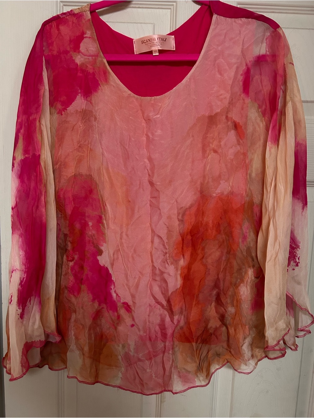 Scandal Italy Sheer Watercolor Top